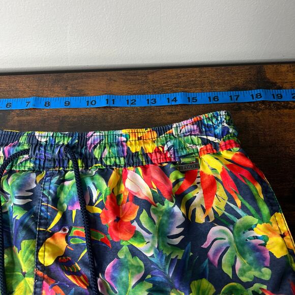 Polo Ralph Lauren Men's 7-1/4 Inch Classic-Fit Swim Trunks Tropical Parrots Sz M - Picture 13 of 14